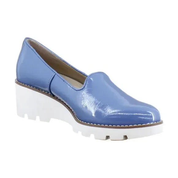 Vionic Willa Wedge Captains Blue Patent - Picture 1 of 8